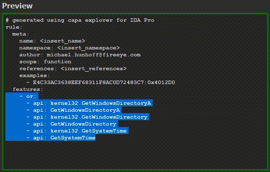 multi-line tab in rule generator