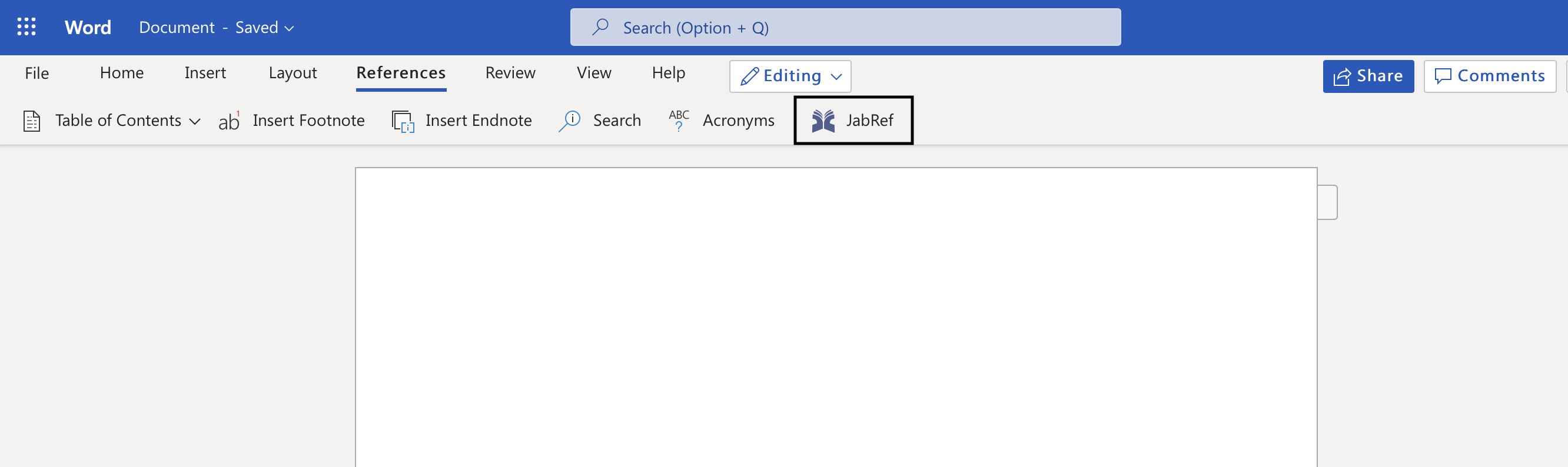 JabRef on Word's Task Pane