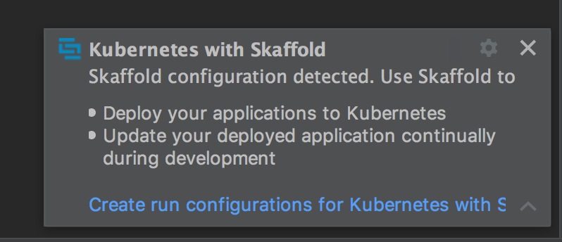 Kubernetes with Skaffold notification