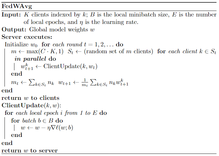 FedWAvg algorithm