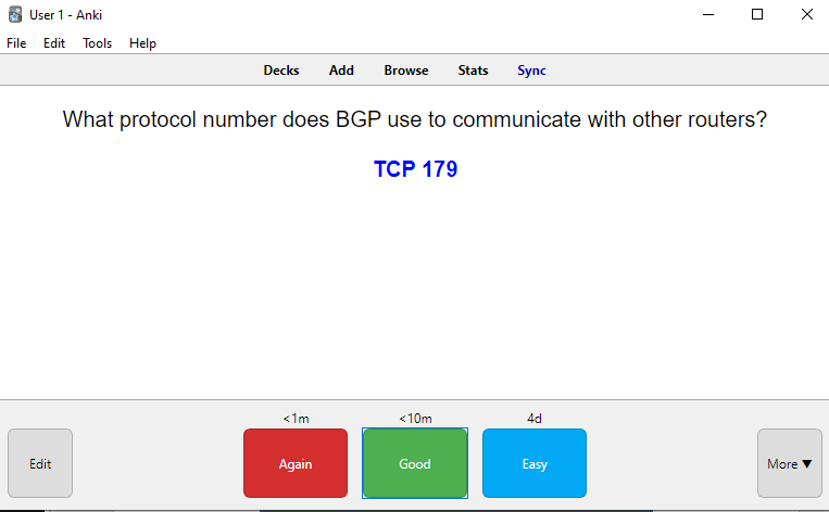 Anki BGP Answer