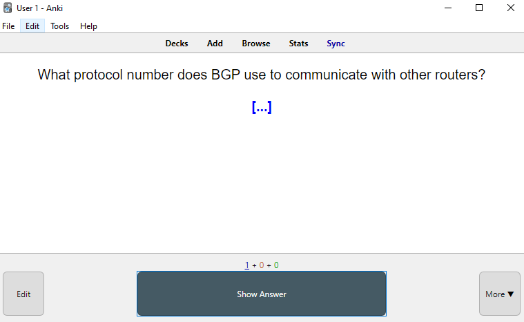 Anki BGP Question