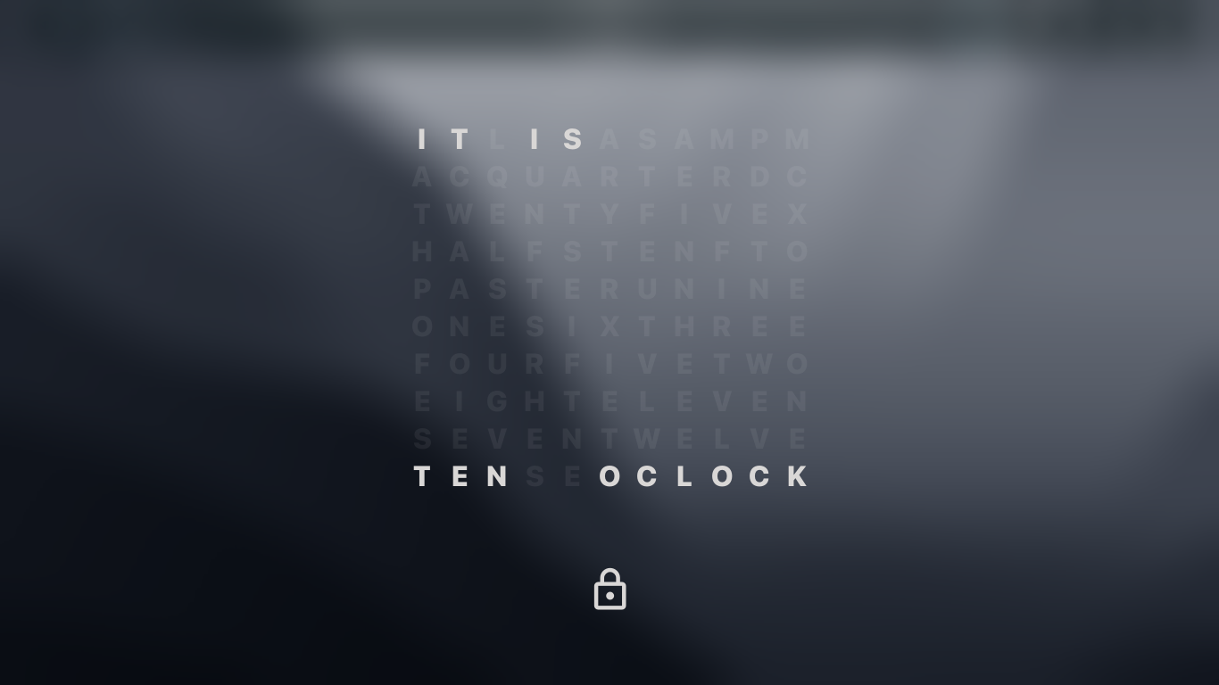 word clock lockscreen preview