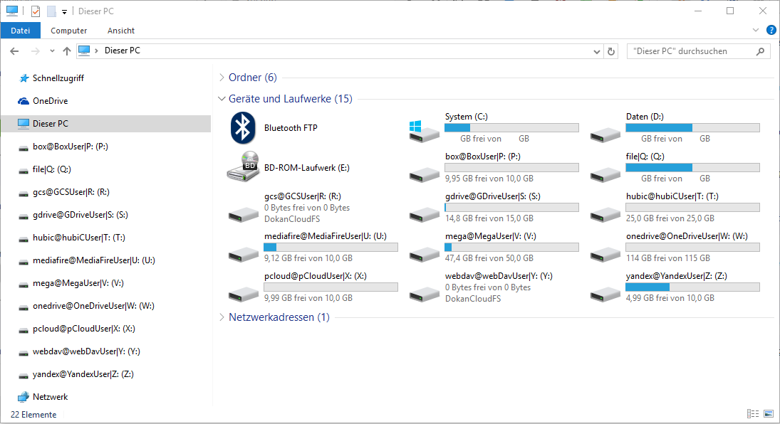 Multiple mounted drives