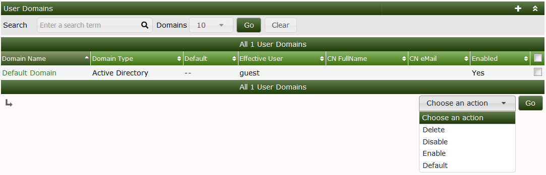 User Domains