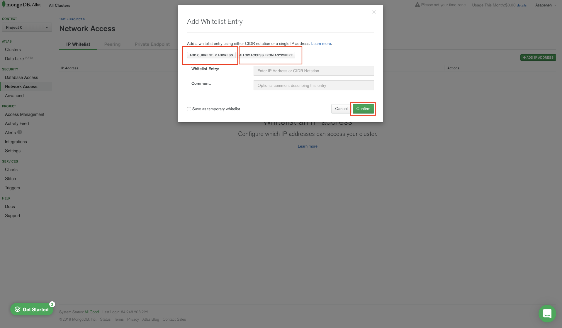 Mongodb allow ip access