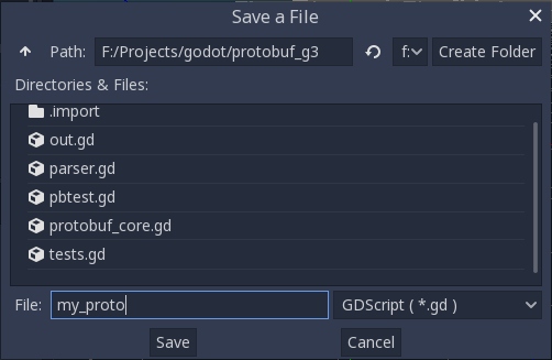 Output GDScript file