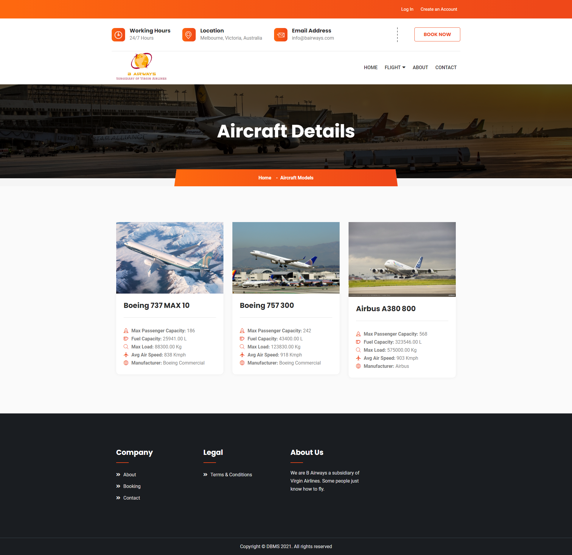 Aircraft Details Page