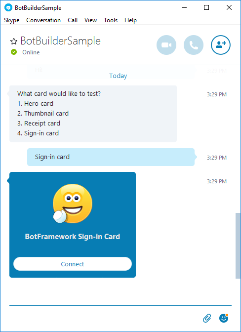 Sample Outcome Sign-In Card