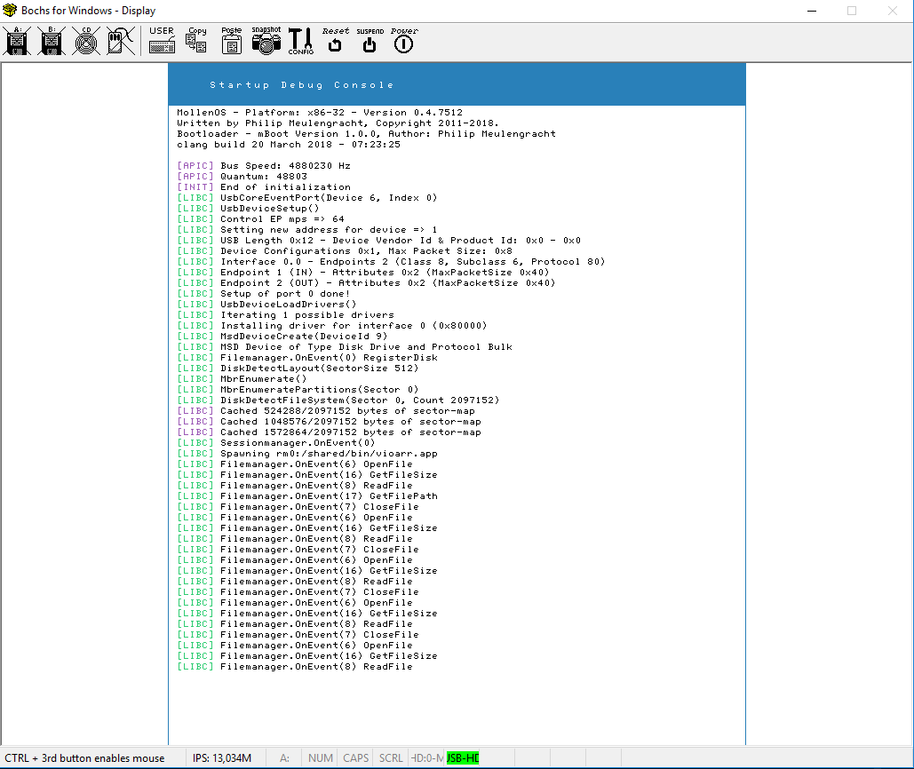 The usb stack enumerating an usb-port