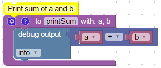 Create function from blocks with no return value