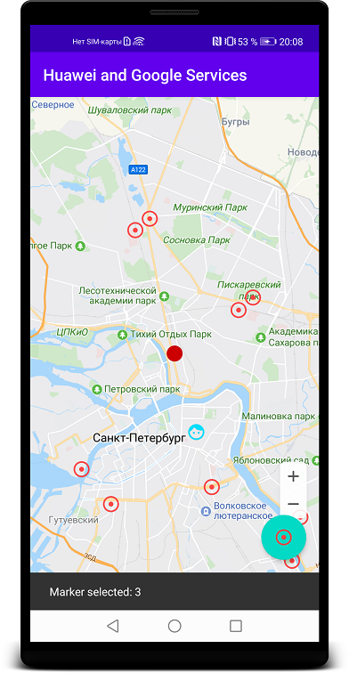 Huawei maps with markers