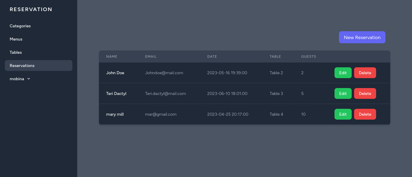 Laravel Restaurant Reservation screenshot