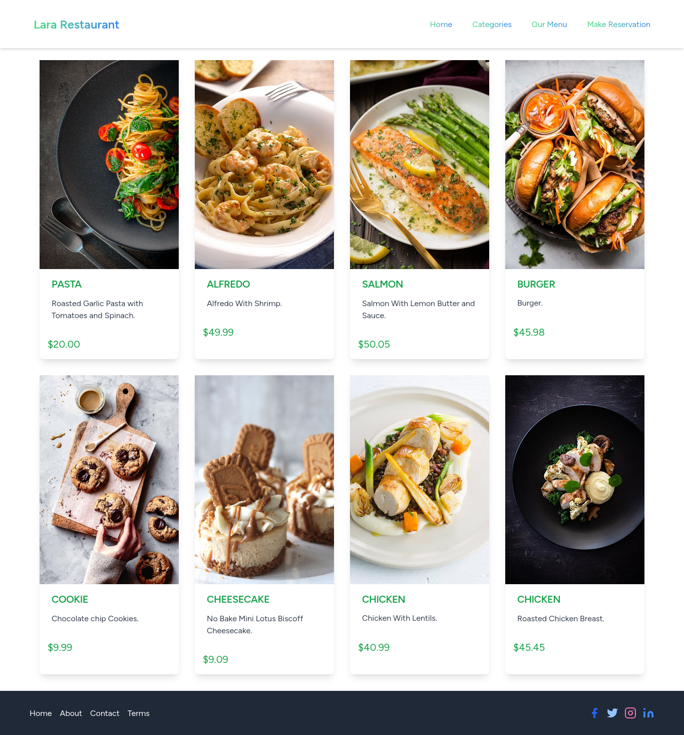 Laravel Restaurant Reservation screenshot