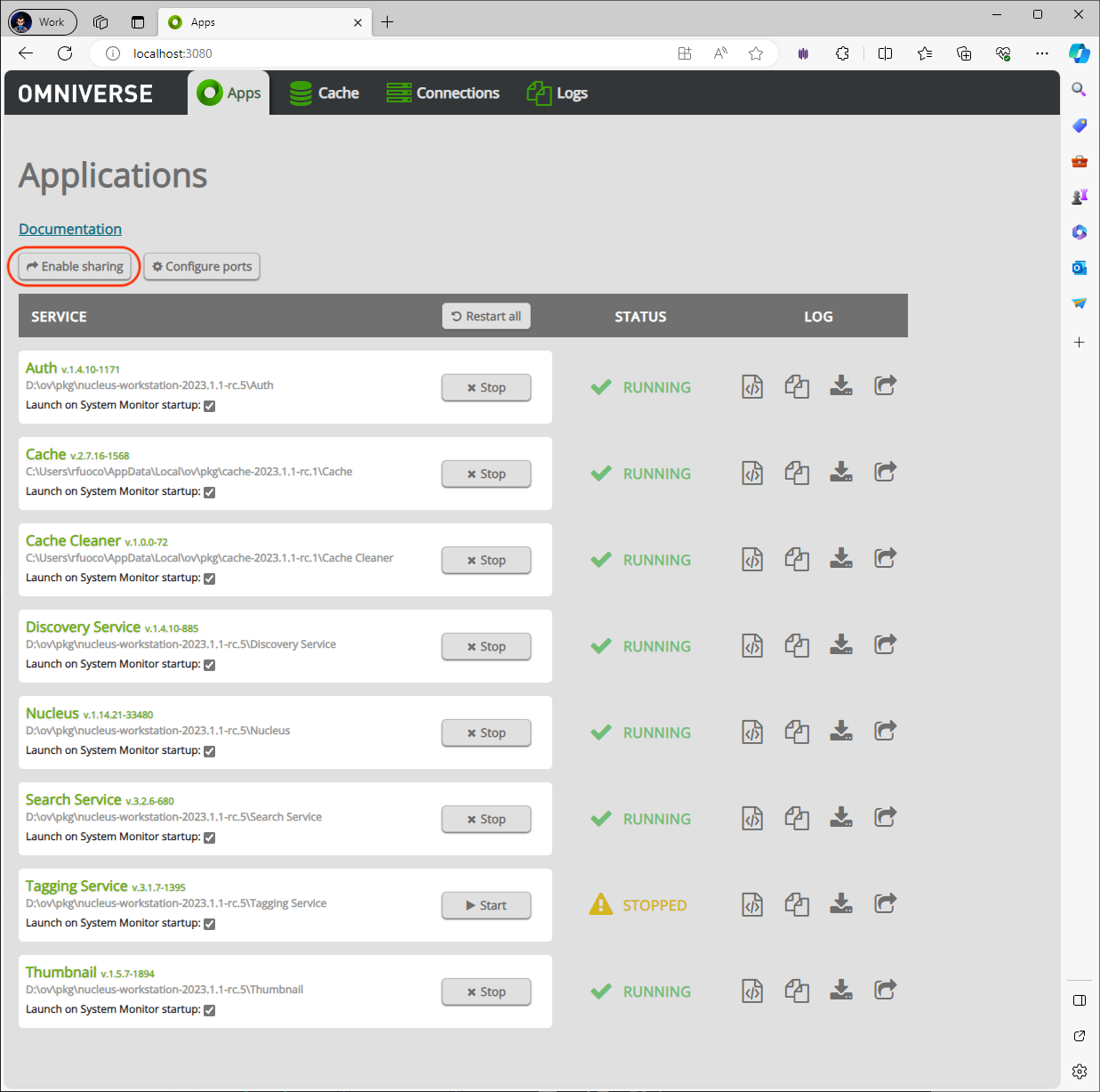 Sharing Nucleus services