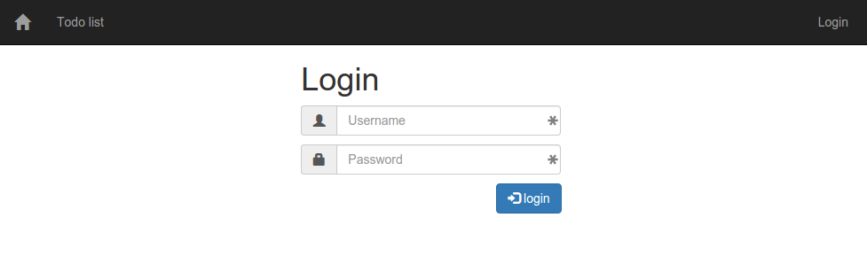 Login page