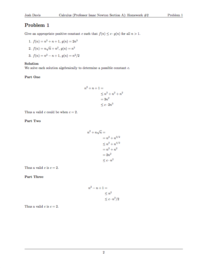 Example problems 1