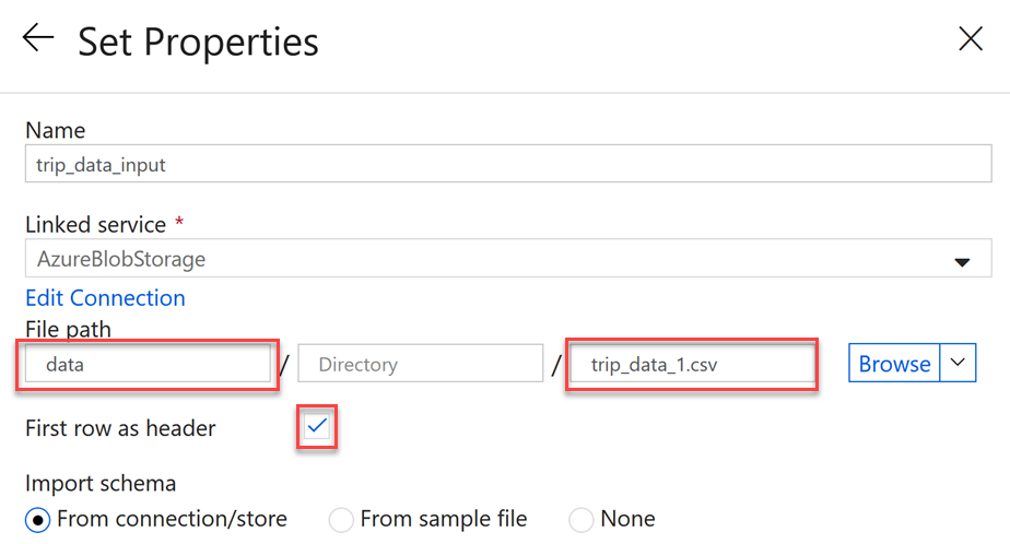 Setting the file path to the input file