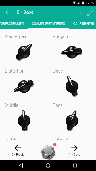 Effect GxAmplifier Stereo focused. Your parameters are listed