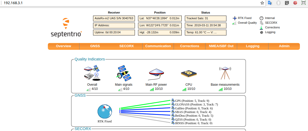 Septentrio Rtk Status