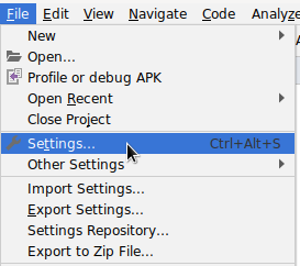 File > Settings
