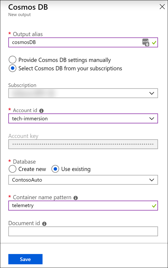 The New Output form is filled out with the previously mentioned settings entered into the appropriate fields.