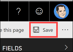 The save button is highlighted.