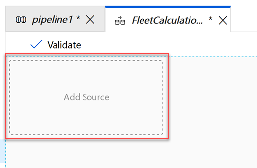 The Add Source drop target