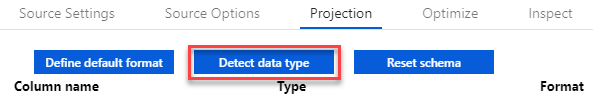 The detect data type button