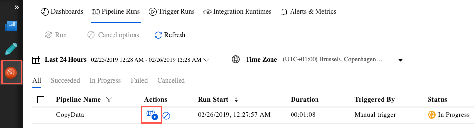 Azure Data Factory pipeline runs