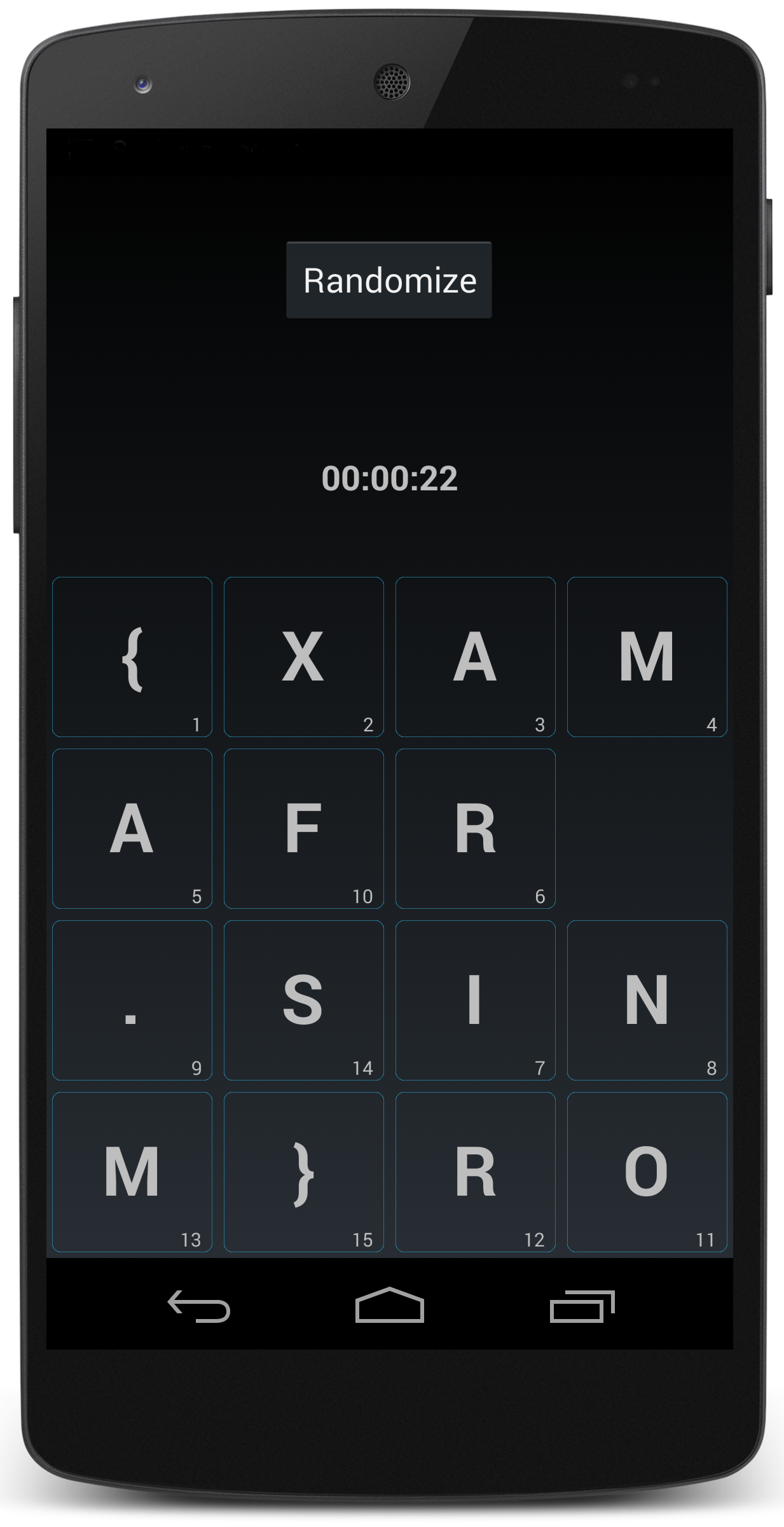 Xuzzle application screenshot