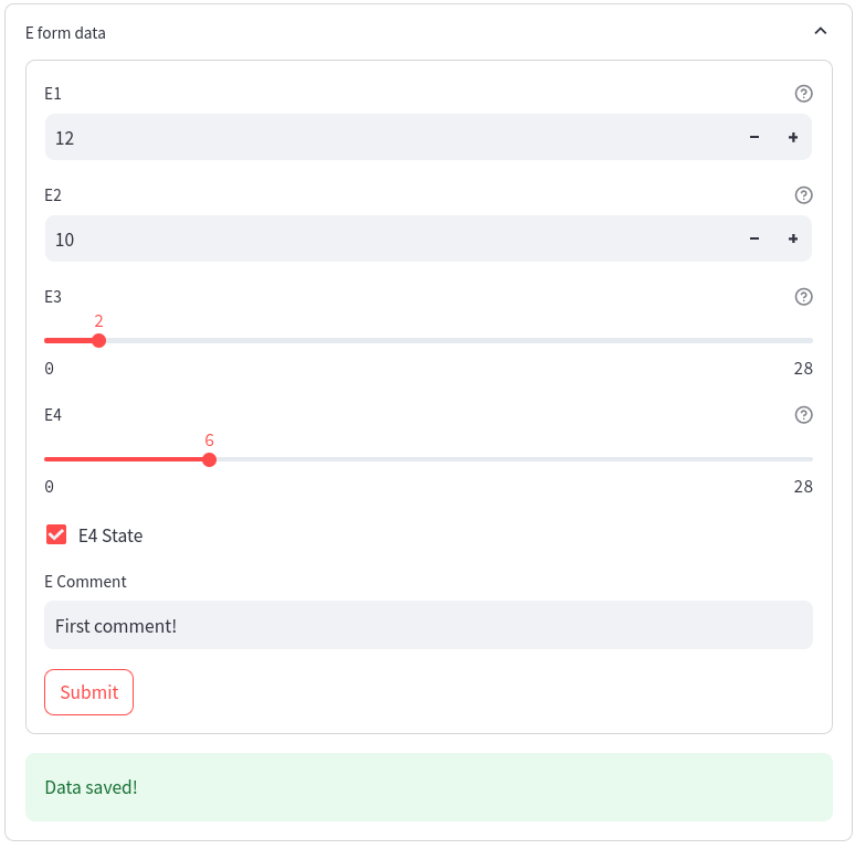 Screenshot of e-form created with pydantic