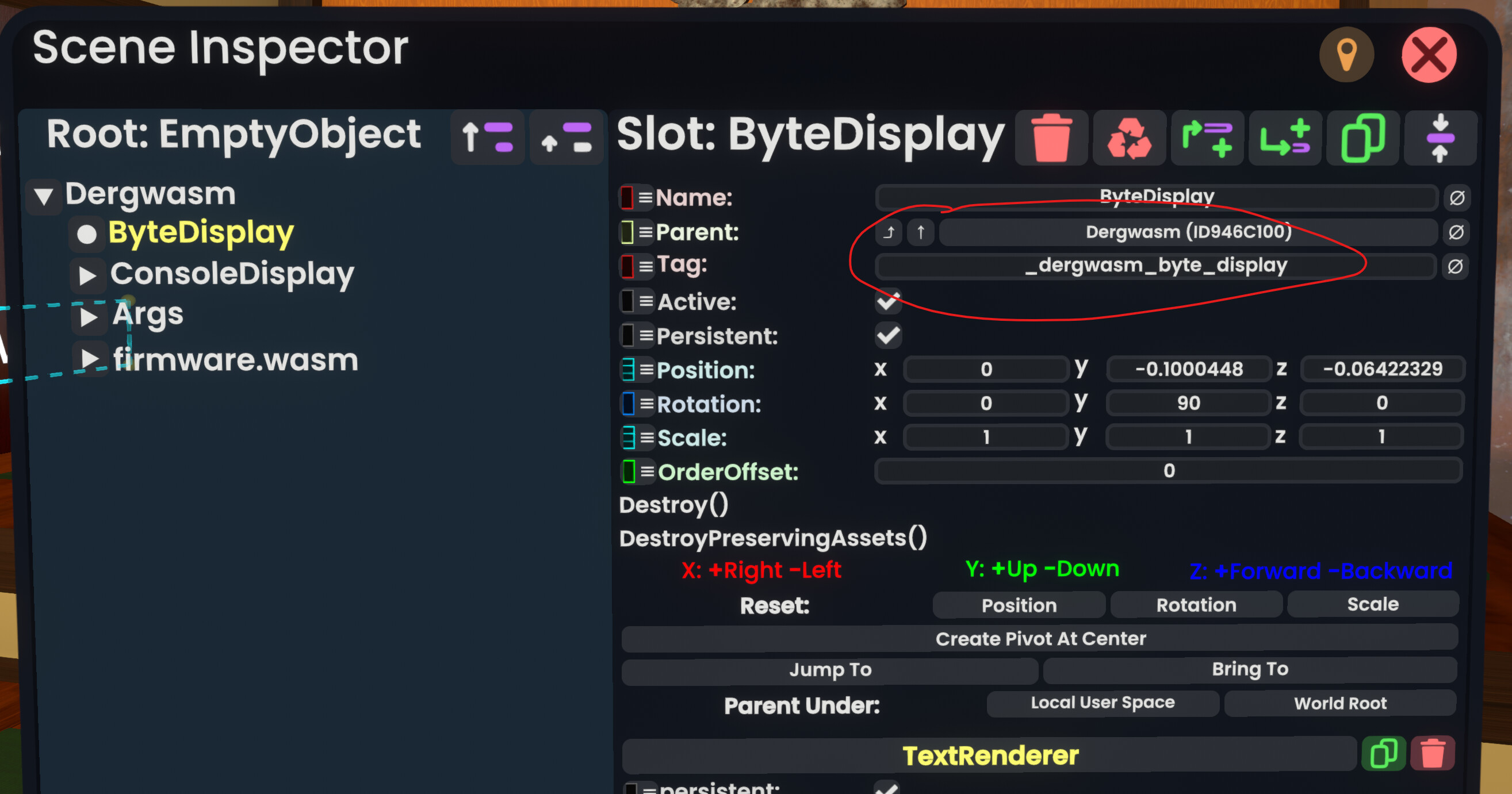 The byte display slot