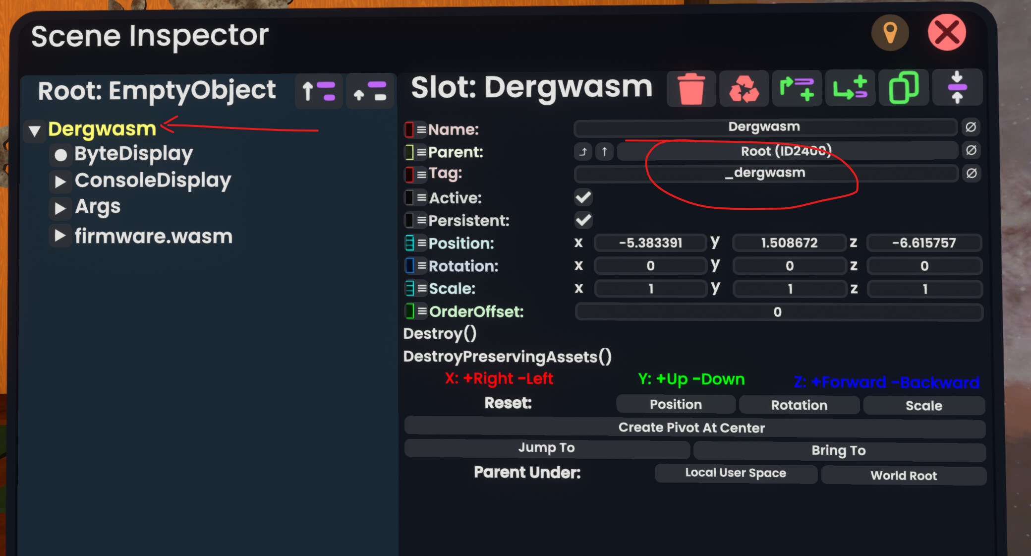 The Dergwasm slot