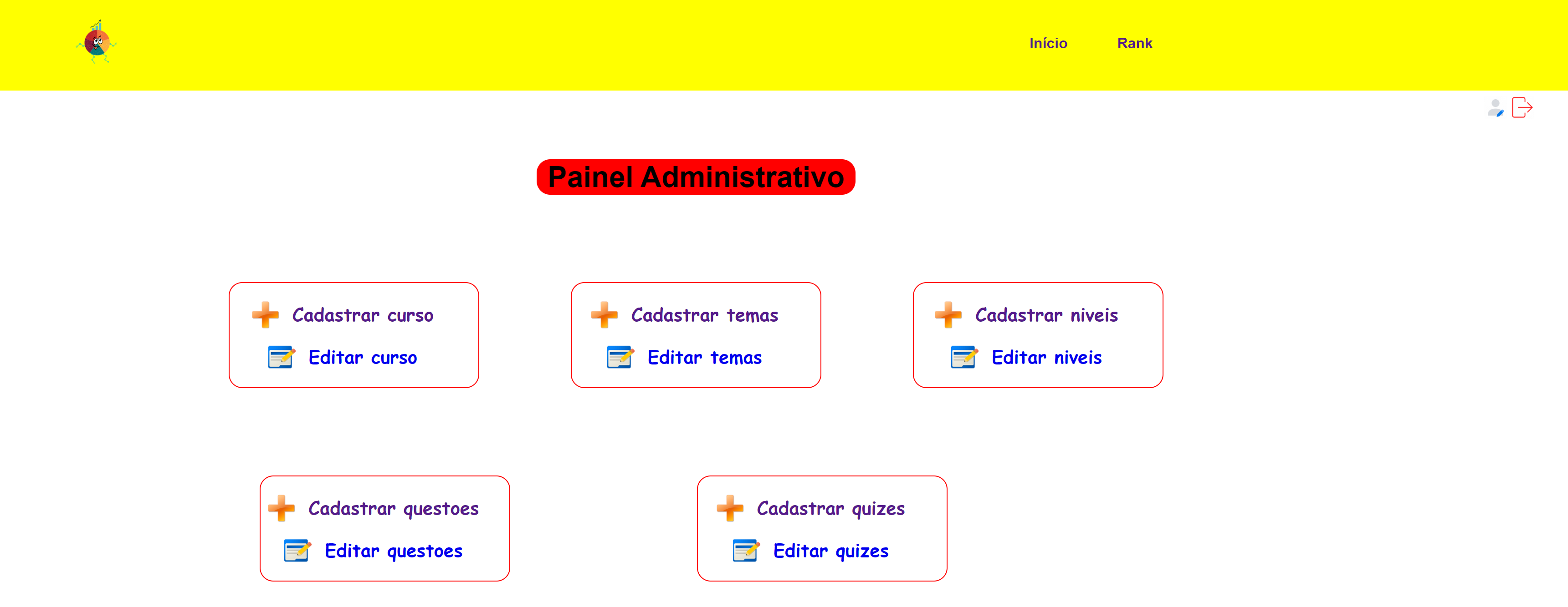 Painel administrativo