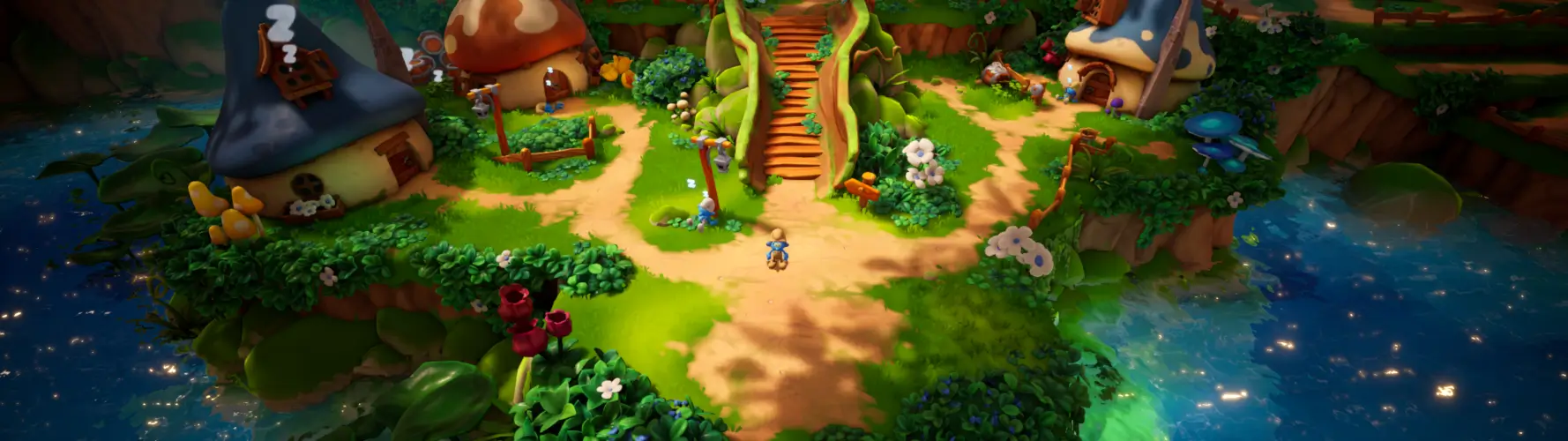 A 32:9 screenshot of The Smurfs - Dreams