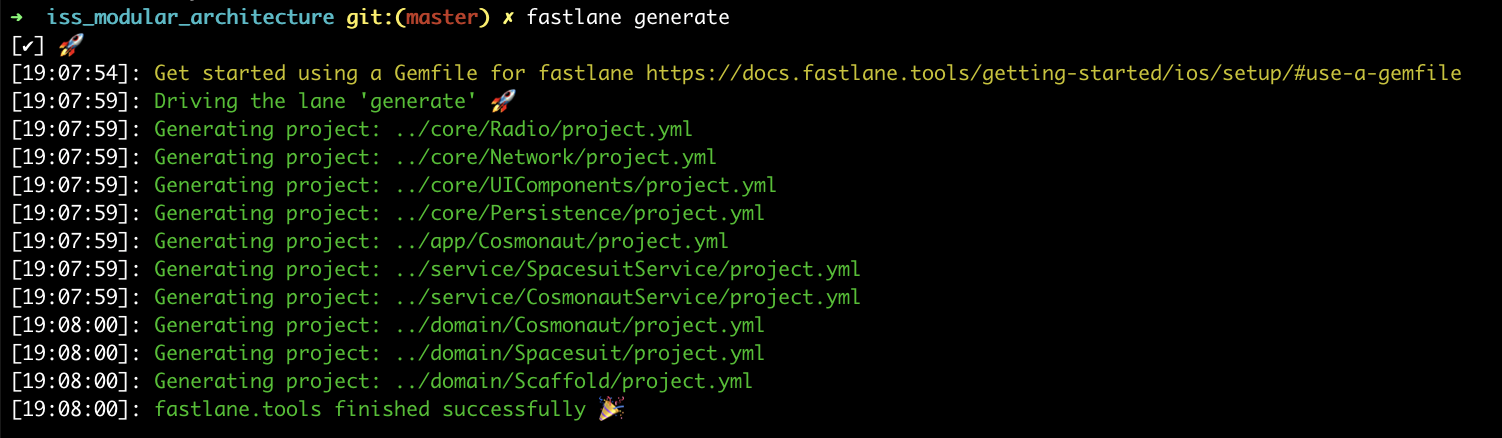 fastlane generate output