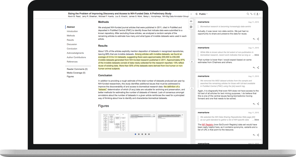 Screenshot of Hypothesis client