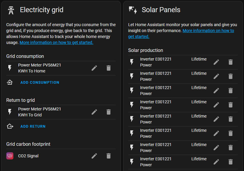 Image of configuration screen w/ energy