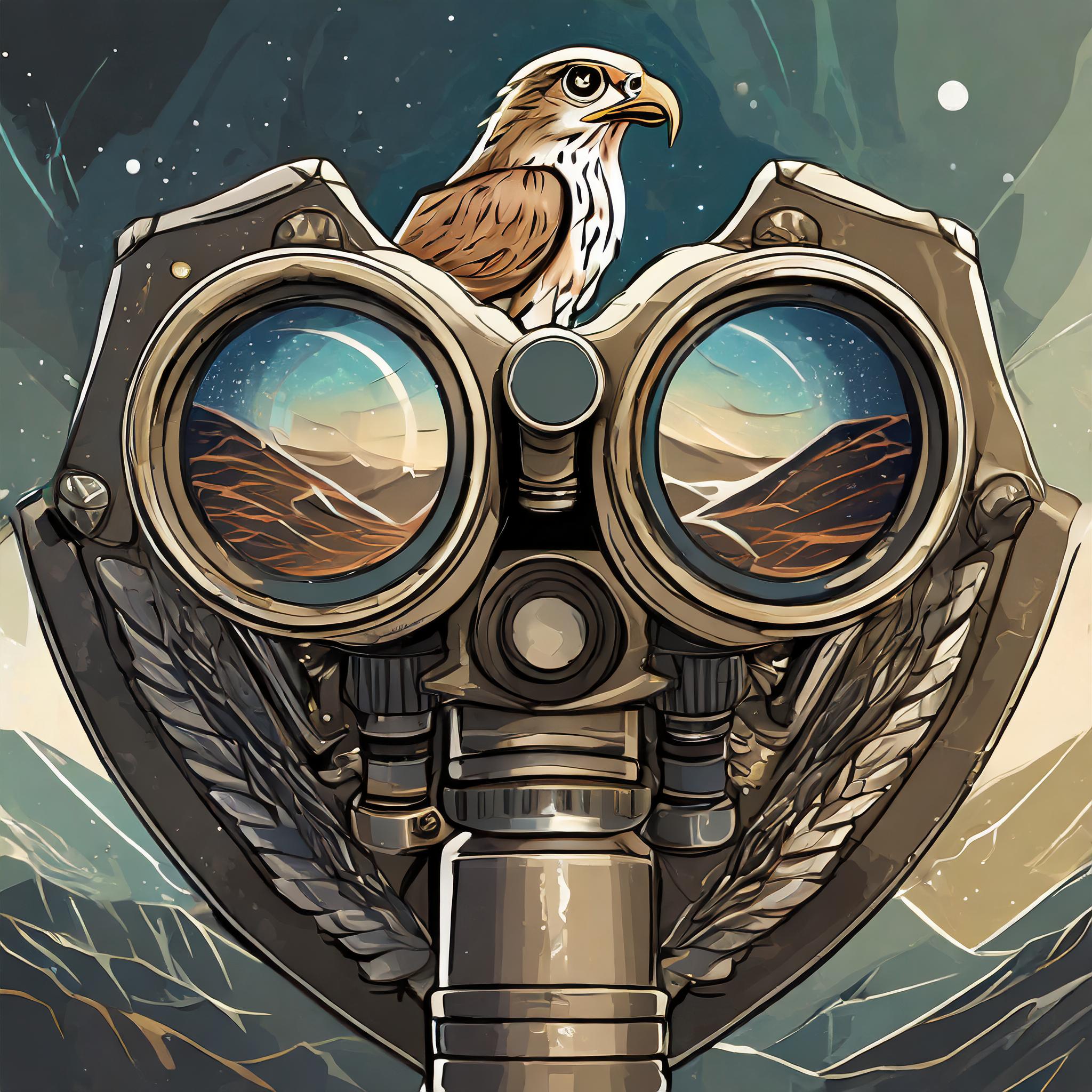 ool Binoculars with Falcon on Top