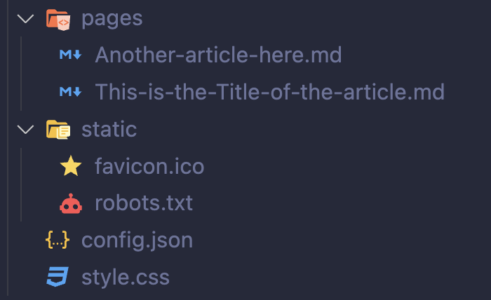 Menimal folder structure