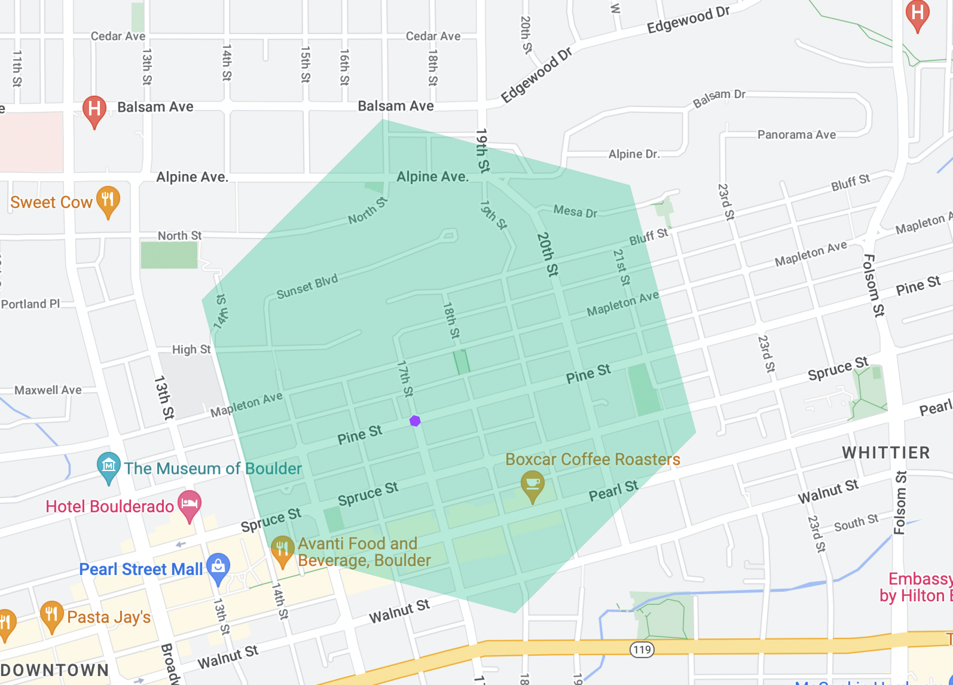 Figure 1. Hex res12 and hex res8 map overlay.