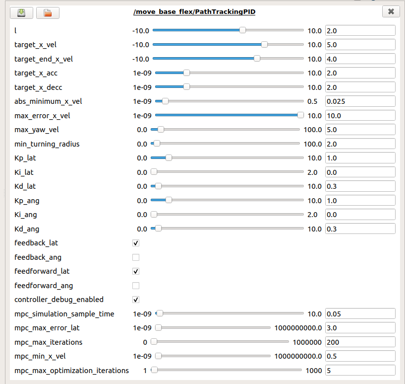 RQT reconfigure Tracking PID