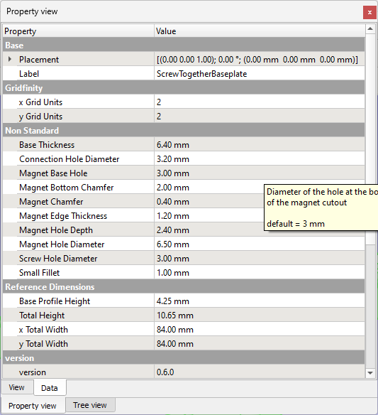 bin parameters