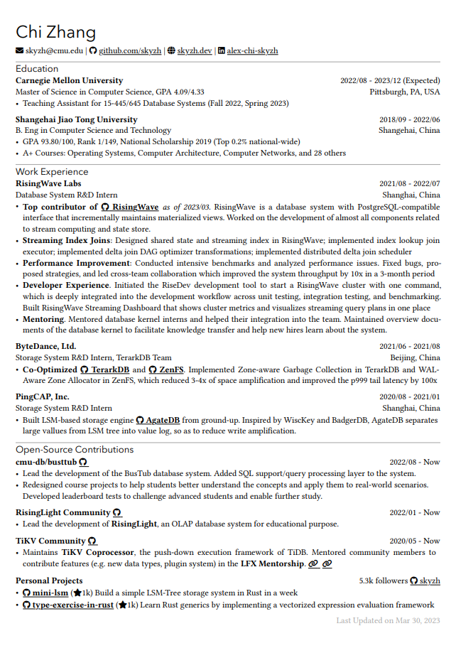 Sample output of Chi-CV template