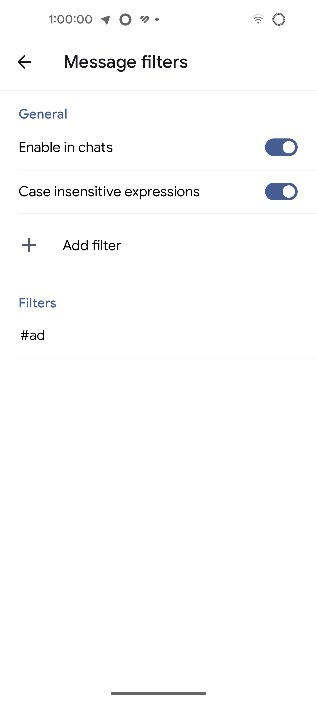 Filters Preferences