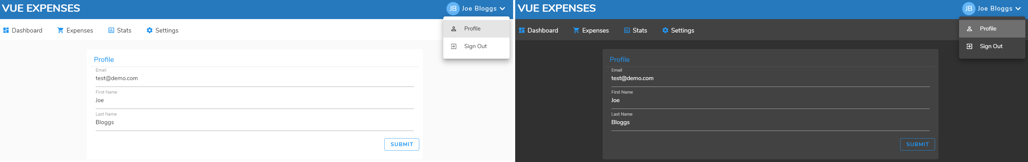 Vue Expenses Profile