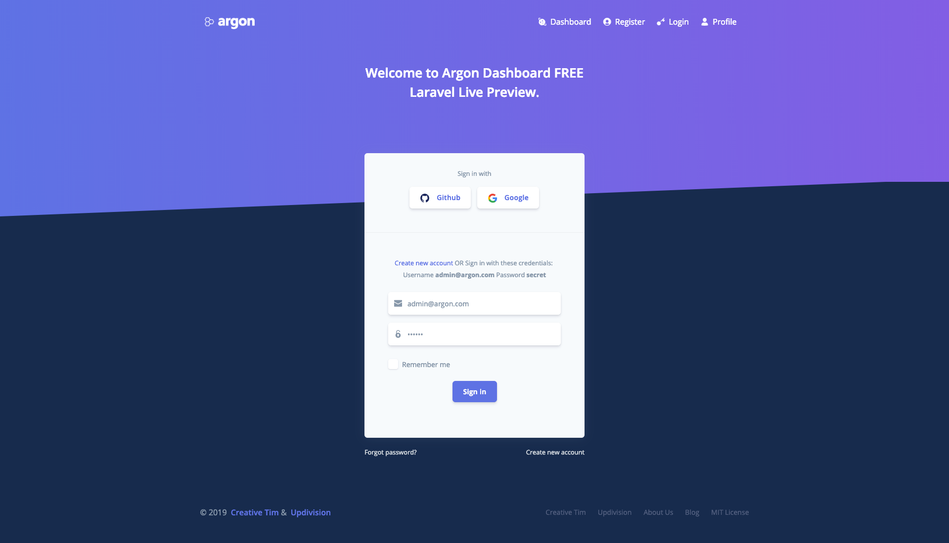 Argon Login