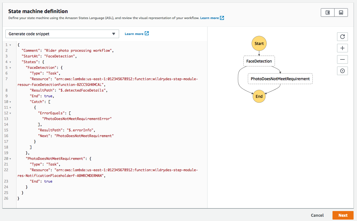 create initial state machine