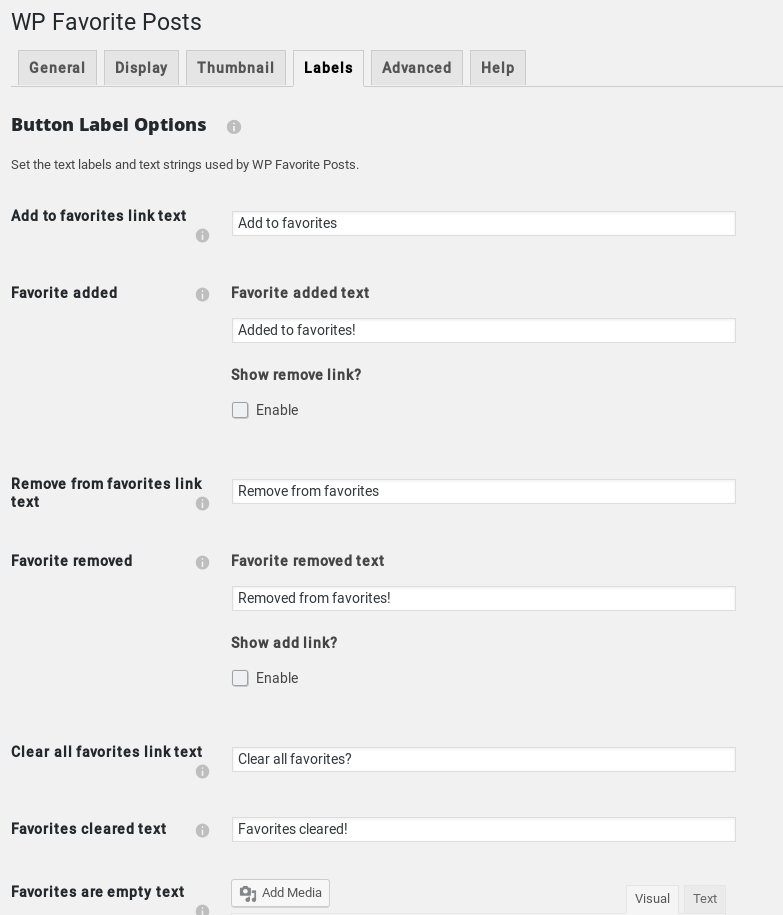 Label Settings